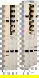 Double Tier Locker With Legs, Single Stack, 12w X 18d X 78h, Medium Gray